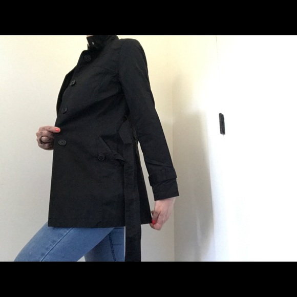 Old Navy Black Short Trench Coat - Picture 8 of 13
